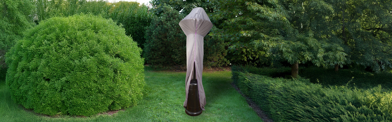 housse beige de parasol chauffant